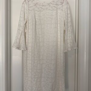 Sandra Darren - Floral Lace Jewel Neck Dress